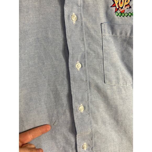 Disney World Pop Century Men's Blue Button-Down Employee Shirt 2XL Casual Travel - Picture 8 of 10